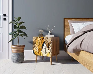 купить Тумбочка "Berber" с двумя ящиками 08 принт арт BB03/Print_08, разноцветная