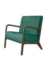 красивые Низкое кресло с деревянными подлокотниками Mody Green V2 цвет зеленый в интернет-магазине