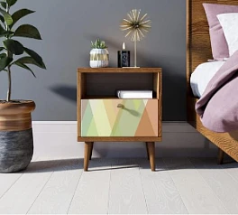 купить Тумбочка "Berber" с одним ящиком 16 принт арт BB06/Print_16, разноцветная