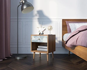 Тумбочка "Berber" с открытой полкой 39 принт арт BB33/Print_39, разноцветная в интернет-магазине