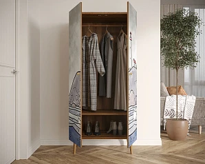 Шкаф малый двухстворчатый "Berber" принт 51 арт BB08/Print_51 в интернет-магазине