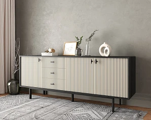 Комод с тремя дверками и тремя ящиками "Emerson" арт EM07/milky/L на заказ