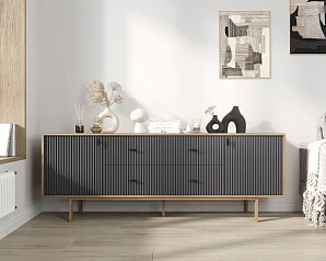 красивый Комод две дверки и четыре ящика "Emerson" арт EM19/7024/L