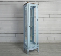 стильный Шкаф "Leontina Blue" для посуды узкий/низкий арт ST9319B