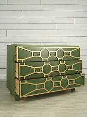 купить Зеленый комод "Emerald" 3 ящика арт DSC347ETG в интернет-магазине