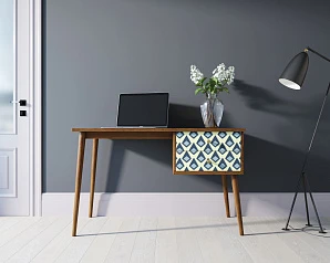 купить стильный Стол рабочий "Berber" принт 13 с одной тумбой арт BB20/Print_13 в интернет-магазине