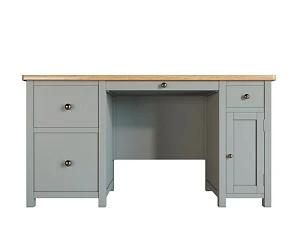 купить Большой рабочий стол "Jules Verne" с узкой тумбой серый арт JV14ETGG