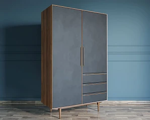 фото Шкаф в скандинавском стиле "Bruni Black" с ящиками арт BR27Black в интерьере