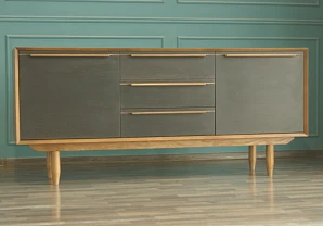 Комод "Brun Black" с тремя ящиками и дверками арт BR-03/Black в интернет-магазине