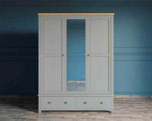 Шкаф двустворчатый широкий "Jules Verne" серый арт JV26ETGG в интерьере