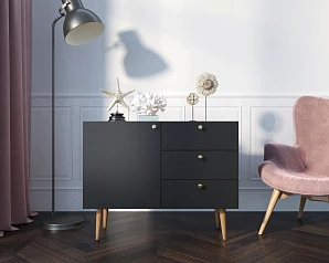 фото Комод "Berber" три ящика и дверка 33 принт арт BB34/Print_33 в интерьере