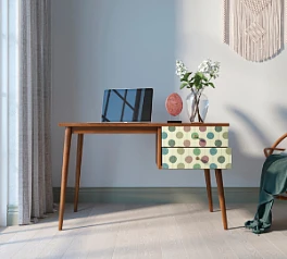 красивый Стол рабочий "Berber" принт 24 с одной тумбой арт BB20/Print_24