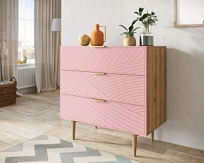 Комод с тремя ящиками "Line" LN12/GR1/pink на заказ в интернет-магазине