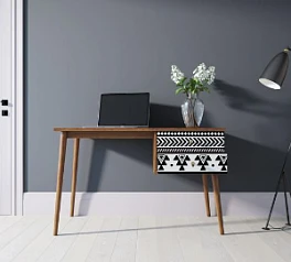 красивый Стол рабочий "Berber" принт 19 с одной тумбой арт BB20/Print_19 на заказ