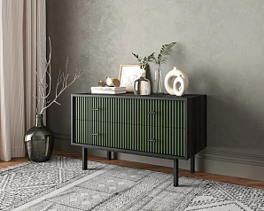 фото Комод с четырьмя ящиками "Emerson" арт EM05/green/L в интерьере