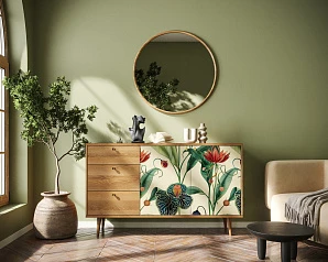 фото Комод "Berber" с двумя дверками и ящиками арт BB05/Print_55 в интерьере