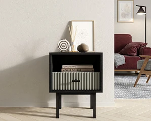 красивые Тумбочка с нижним ящиком "Emerson" арт EM17/gray/L