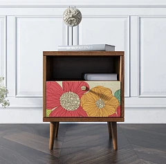 Тумбочка "Berber" с одним ящиком 5 принт арт BB06/Print_05, разноцветная на заказ в интернет-магазине