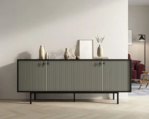 заказать Комод с четыремя дверками "Emerson" арт EM01/gray/L