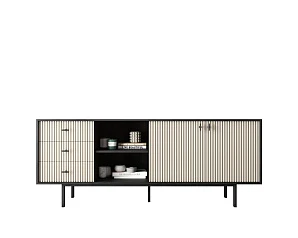 фото Комод с дверками и нишей "Emerson" арт EM15/milky/L в интерьере