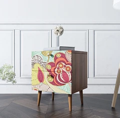 купить стильные Тумбочка "Berber" с двумя ящиками 6 принт арт BB03/Print_06, разноцветная в интернет-магазине