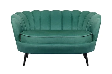 купить Дизайнерский диван Pearl Double Green V2 на черных ножках в интернет-магазине