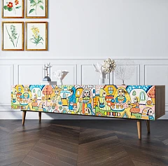 Комод "Berber" с ящиками низкий под TV принт 1 арт BB19/Print_01 на заказ в интернет-магазине