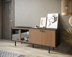 красивый Комод со стеклянными и глухими дверками "Emerson" арт EM13