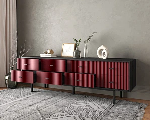 купить красивый Комод с восемью ящиками "Emerson" арт EM03/red/L