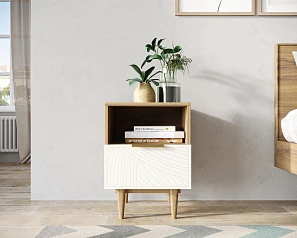 купить Тумбочка с нижним ящиком "Line" LN09/GR1/beige в интернет-магазине