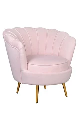 Низкое кресло ракушка Pearl розовый V2