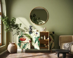 фото Комод "Berber" с двумя дверками и ящиками арт BB17/Print_55 в интерьере