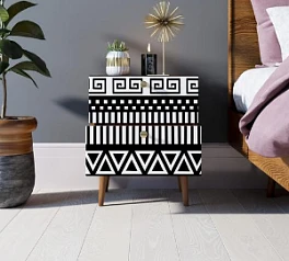 Тумбочка "Berber" с двумя ящиками 19 принт арт BB03/Print_19, разноцветная в интернет-магазине