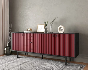 заказать Комод с тремя дверками и тремя ящиками "Emerson" арт EM07/red/L