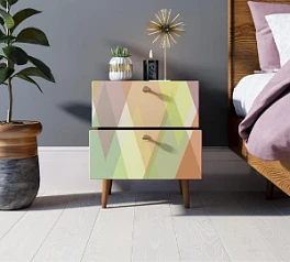 купить красивые Тумбочка "Berber" с двумя ящиками 16 принт арт BB03/Print_16, разноцветная в интернет-магазине