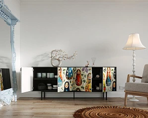 Комод с четыремя дверками "Emerson" Матрешки арт EM01/Art04 в интернет-магазине