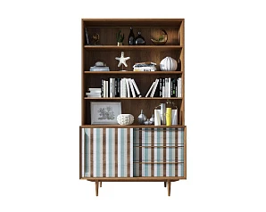 купить Стеллаж "Bruni print 1" с дверками арт BR-01/print_1