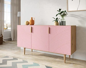 купить стильный Комод с тремя дверками "Line" LN02/GR1/pink