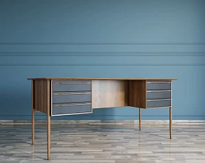 купить Рабочий письменный стол"Bruni Black" с ящиками арт BR47Black в интернет-магазине