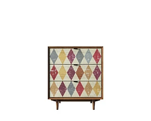 красивый Комод в Скандинавском стиле "Bruni print" на три ящика арт BR07P на заказ