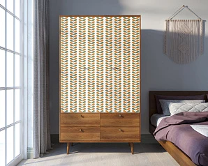 фото Шкаф трехстворчатый "Berber" принт 23 арт BB02/Print_23 в интерьере