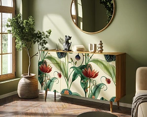 фото Комод "Berber" с двумя дверками и ящиками арт BB17/Print_55 в интерьере