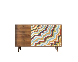 Комод "Berber" с двумя дверками и ящиками 21 принт арт BB05/Print_21 в интерьере