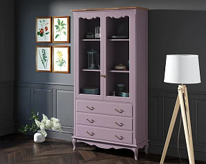 фото Шкаф "Leontina Lavanda" для посуды высокий 3 ящика арт ST9355/3L в интерьере