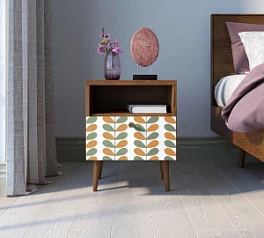 купить красивые Тумбочка "Berber" с одним ящиком 23 принт арт BB06/Print_23, разноцветная в интернет-магазине