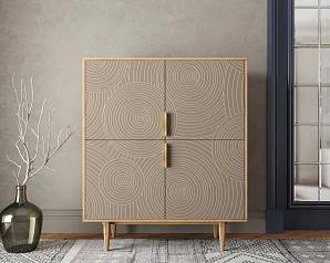 купить стильные Большой комод с четырьмя дверками "Line" R19/beige