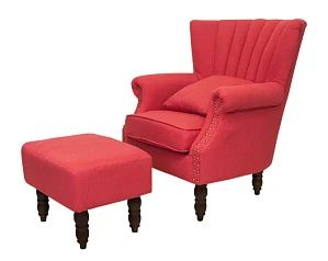 Кресло с пуфом Lab Red V2