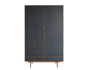 купить Шкаф двустворчатый  "Bruni Black" с двумя ящиками арт BR27/2Black в интернет-магазине