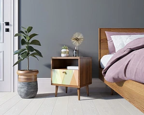 купить Тумбочка "Berber" с одним ящиком 16 принт арт BB06/Print_16, разноцветная