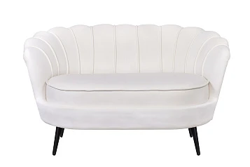 стильный Диван ракушка Pearl Double Beige на черных ножках на заказ